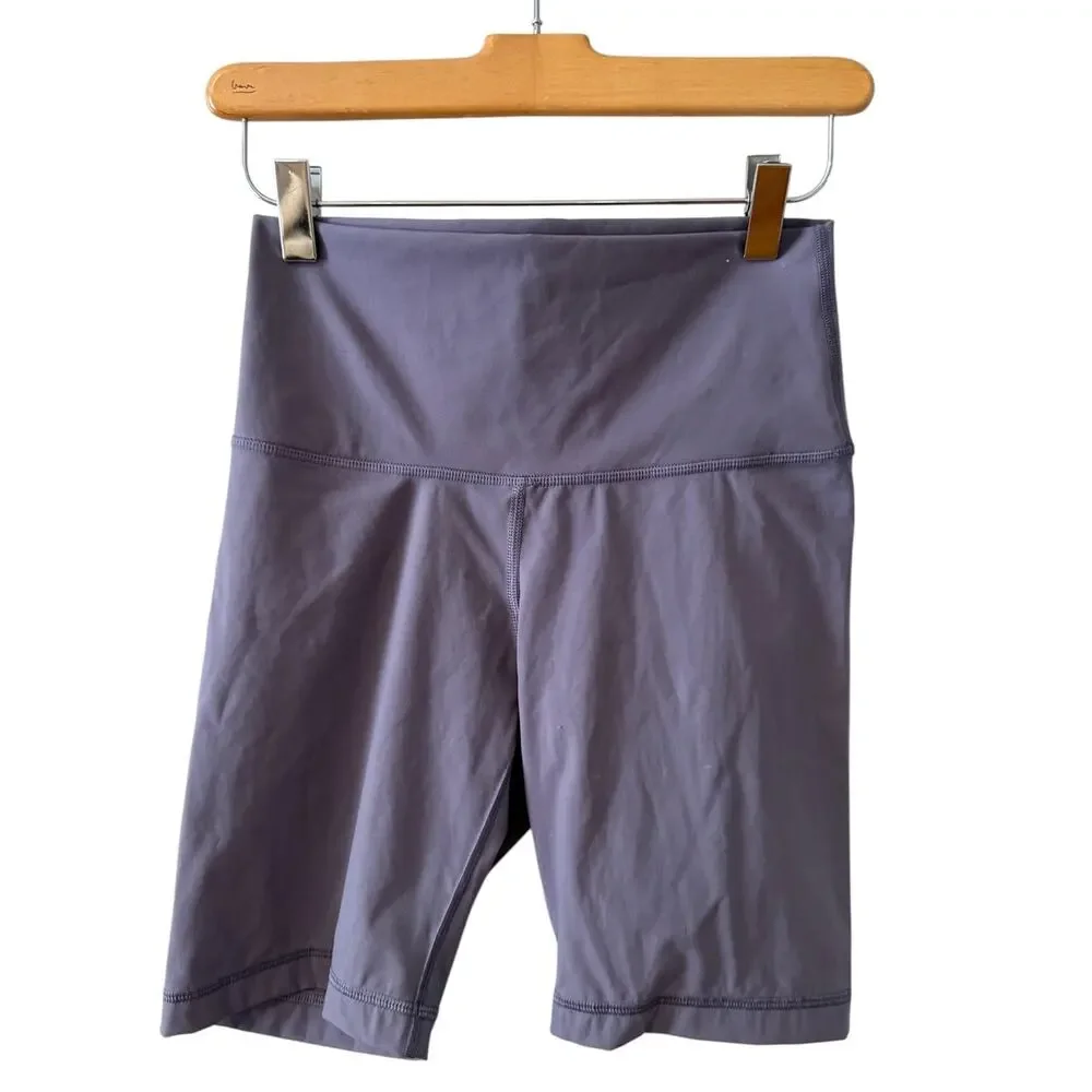 Everlane Perform High Waisted Bike Shorts Lavender S